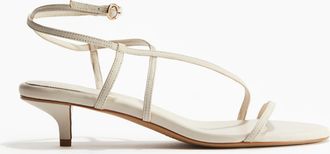 H&M Ledersandaletten mit Kitten Heel - Beige