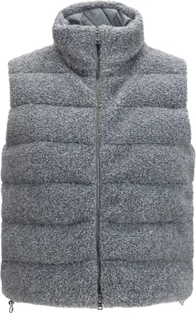 Herno Womens Padded Vest Shearling Front Pearl Grey Outer: Polyester Blazers Jacket