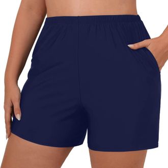 Generic Guard Women Short Sleeve Swim Suit Women Plus Size High Waist Bikini Bottoms Swim Briefs Beach Shorts Ruched Bottom High Cut Swim Bottom Full Coverage