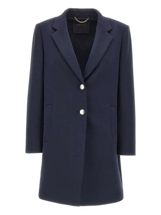 Elena Miro jewel-button lapel coat - Blue