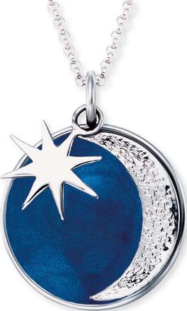 Engelsrufer Womens ERN-MOON-PB Ladies Sun Moon and Star Necklace - Multicolour Sterling Silver - One Size