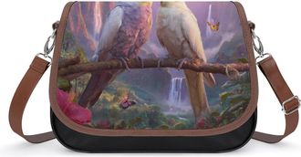 Generic Tropical Cockatoo Parrot Birds Crossbody Bags for Women Shoulder Messenger Bag Purse Handbags