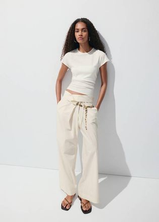 Mango Pantaloni diritti vita asimmetrica grezzo - Donna - XS - MANGO