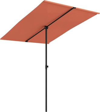 vidaXL Sombrilla De Jard&iacute;n Con Palo De Aluminio Terracota 2x1,5 M Vidaxl