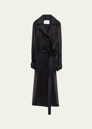 Prabal Gurung Silk Organza Belted Trench Cost