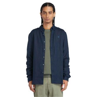 Timberland Heren Linnen Relaxed Fit Overhemd (Donkere saffier)