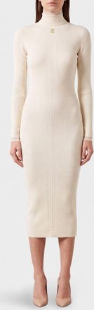 Elisabetta Franchi Abito midi a dolcevita in maglia con vestibilit&agrave; slim fit