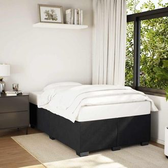 Berkfield Home Bed Frame without Mattress Black&not;Double Velvet in Black | Size: Double
