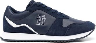 Tommy Hilfiger Leren Sneakers - Heren - Sneakers - Blauw - 41 EU - Leer - Schoenen