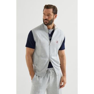 Brunello Cucinelli Double knit vest in Pebble at Nordstrom, Size Xxx-Large Eu