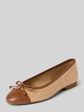Michael Kors Ballerinas aus Leder-Textil-Mix Modell PIPER FLEX BALLET in Cognac, Gr&ouml;&szlig;e 36