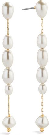 BaubleBar Cindy Linear Drop Earrings in Pearl at Nordstrom