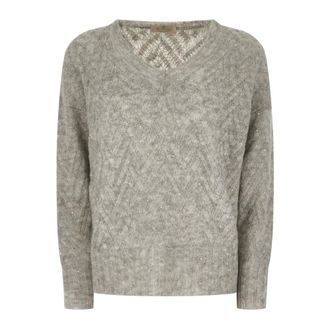 PANICALE Panicale - V-hals Gebreide Kleding - Dames - Truien - Grijs - Maat: S