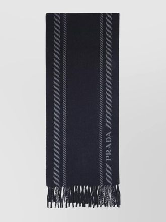 Prada wool cashmere striped scarf