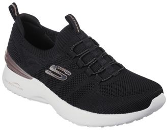 Skechers Slip-On Sneaker SKECHERS SKECH-AIR DYNAMIGHT -, Damen, Gr. 35, schwarz (schwarz, ros&eacute;goldfarben), Textil, Schuhe Slip-On Sneaker, Schlupfschuh, Slippe