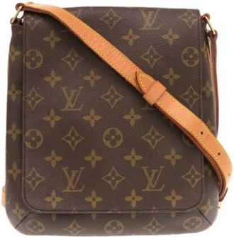 Louis Vuitton Tweedehands Canvas Louis Vuitton tassen - Dames - Vintage Schoudertas - Bruin - ONE Size - Vintage