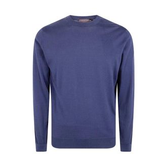 FILIPPO DE LAURENTIIS Round-neck Knitwear, male, Blue, Size: 2XL G Collo ML