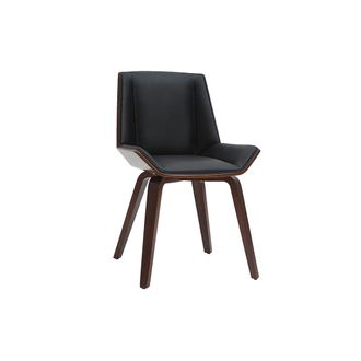 Miliboo Silla Moderna Negra Y Madera Oscura Melkior