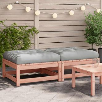 vidaXL Taburetes De Jard&iacute;n Con Cojines 2 Uds Madera Abeto De Douglas Vidaxl