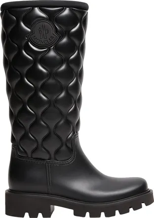 Moncler Moncler Kickstream High Rain Boots, Women, Black, Size: 35