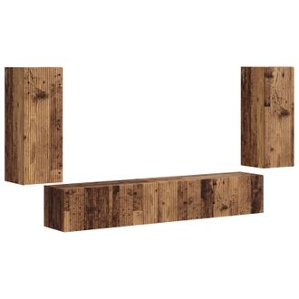 vidaXL Conjunto De Mueble De Tv 4 Pcs Madera Vieja Vidaxl