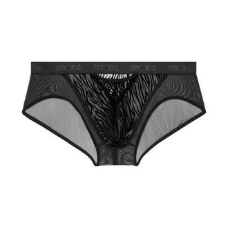 HOM WOH Personal Allure Tiger Print Mini Briefs in Black at Nordstrom, Size Xx-Large