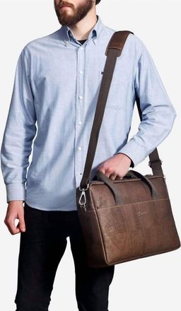 Corkor Mens Cork Briefcase In Brown