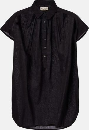 Nili Lotan Normandy shirred cotton blouse