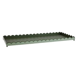 Ballard Designs Scalloped Boot Tray - Green - Ballard Designs