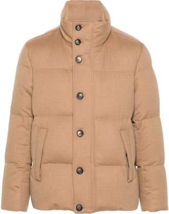 Herno padded jacket - men - Cupro/Camel Hair/Cupro/Polyester/Goose Down/Goose Feather - 54 - Neutrals