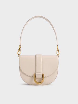 Charles & Keith Gabine Leather Saddle Bag