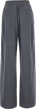 Brunello Cucinelli Womens Cotton Blend Drawstring Trousers Grey