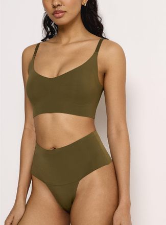 Miiyu Womens Laser-cut stretch high-waist thong Recycled nylon