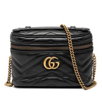 Gucci Pre-owned Gucci Mini GG Marmont Matelasse Leather Top Handle Ladies ZR1FVCLN84BCZQY6