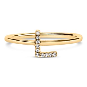 House of Brilliance 10K Gold Diamond Accent Initial A-Z Ring