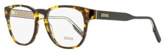 Ermenegildo Zegna Mens Keyhole Square Eyeglasses EZ5261 054 Havana 51mm