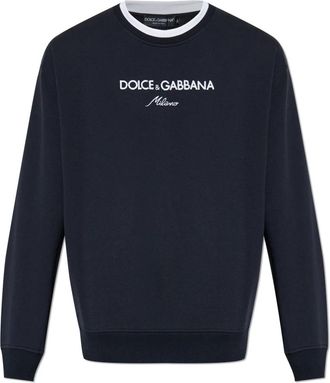 Dolce & Gabbana Sweatshirts & Hoodies - Heren - Sweatshirts - Blauw - L - Katoen - Hoodies & sweatvesten