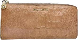 Miu Miu Pre-owned Leather Wallet - Dames - Vintage Accessoires - Roze - ONE Size - Leer - Vintage