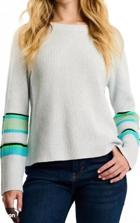 Lisa Todd Sun Shaker Cotton Long Sleeve Sweater In Blue Ice