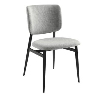 Angel Cerd&aacute; Light Grey Fabric Dining Chair with Black Steel Legs