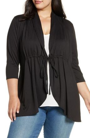 Kiyonna Sunset Stroll Cardigan in Black Noir at Nordstrom, Size 1X