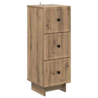 vidaXL Cajonera 33 X 34,5 X 90 Cm Madera De Ingenier&iacute;a Roble Artisan Vidaxl