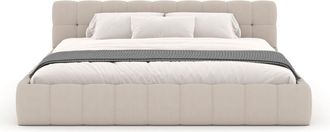 Concept Usine Cama estilo nube 140x190cm en terciopelo beige