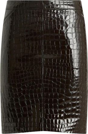Tom Ford Croco Ge&euml;tste Glossy Rok - Dames - Leren & Su&egrave;de rokken - Bruin - S - Rokken