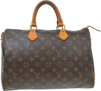 Louis Vuitton Speedy Handbag Monogram Canvas Brown Canvas Handbag (Pre-Owned)