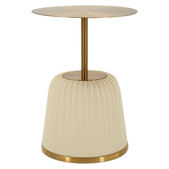 Dmora Mesa De Centro Kep, Forma Redonda, Color Superficie Blanca, Estructura De Pl&aacute;stico, 43x35x43h Cm Blanco