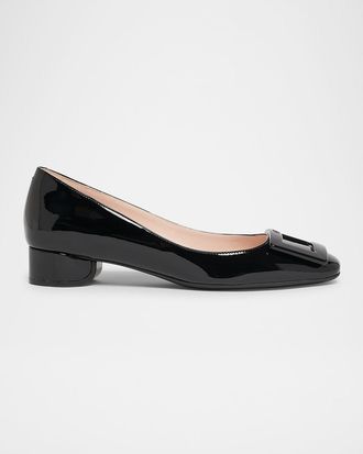 Roger Vivier Roundy Patent Buckle Ballerina Pumps
