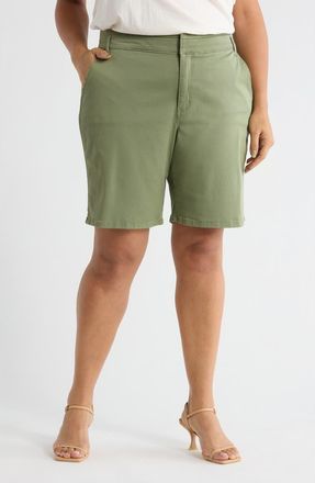 Wit & Wisdom Skyrise High Waist Bermuda Shorts in Basil at Nordstrom, Size 14W