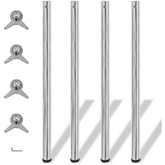 vidaXL Vidaxl - 4 Patas De Mesa Ajustables En Alturas 1100 Mm Color Cromo
