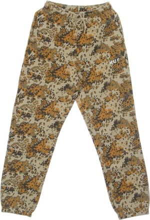 HUF Camo Fleece Trainingsbroeken met Zakken - Heren - Sweatpants - Veelkleurig - S - Katoen - Broeken